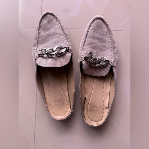 Donald Pliner Women's Bless 8.5 B  Distressed Metallic Mules Light Pink  Taupe - Picture 16 of 16